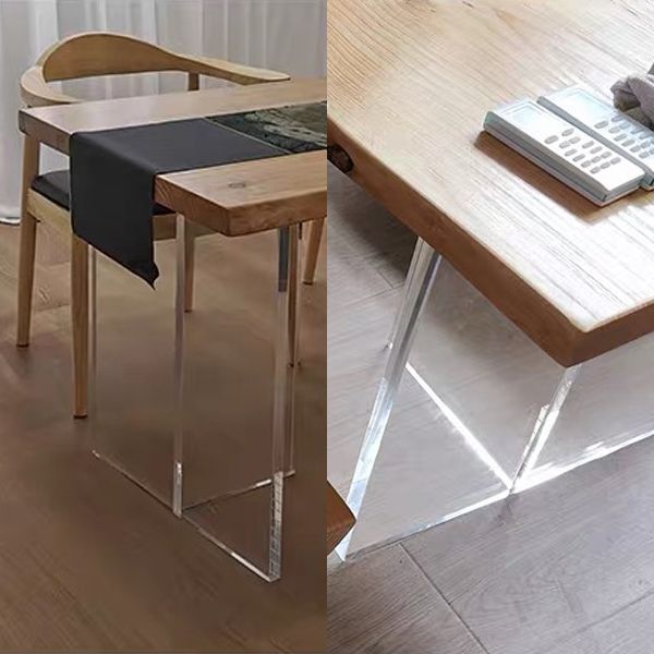 Solid Wood Top Dining Table Rectangle Pine Wood Table with Sled Base Clearhalo 'Dining Tables & Seating' 'Dining Tables' 'dining_table' 'furn' 'furn_dining_table' 'Furniture' 'furniture_dining_table' 'Kitchen & Dining Furniture' 'kitchen' 'kitchen_dining_table' 1200x1200_15cf21e3-56f3-4aef-9846-0e7b22b84670