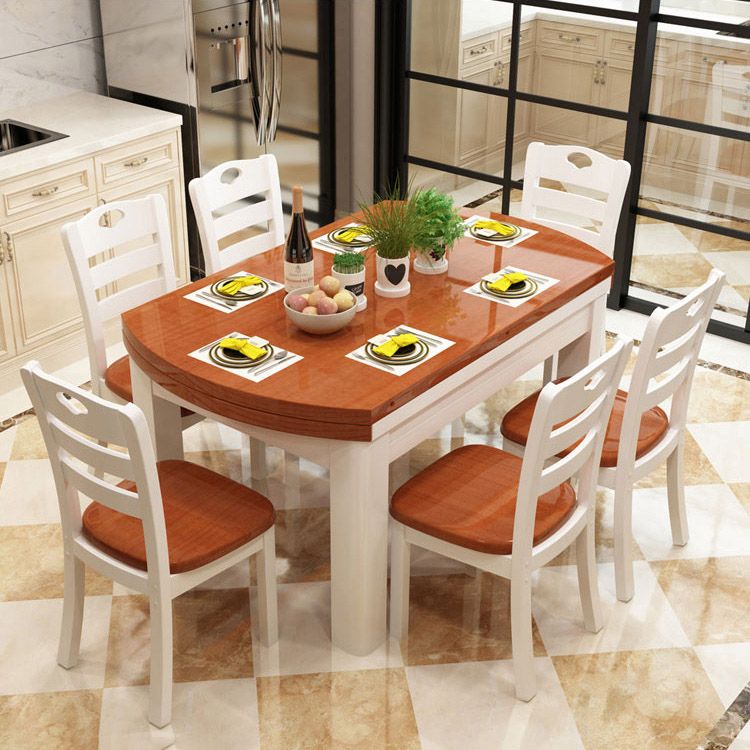 Dining Room Dinner Table 4 Legs Rubberwood Round Dining Table Clearhalo 'Dining Tables & Seating' 'Dining Tables' 'dining_table' 'furn' 'furn_dining_table' 'Furniture' 'Kitchen & Dining Furniture' 1200x1200_15cf3581-cfe0-4b64-9144-c62dcaaafc61