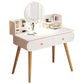 Contemporary White Vanity Dressing Table with Mirror in Solid Wood Clearhalo 'Bedroom Furniture' 'furn' 'furn_makeup_vanities' 'Furniture' 'Makeup Vanities' 'makeup_vanities' 1200x1200_15d20185-29e4-4165-a838-49bf5aa56f9f