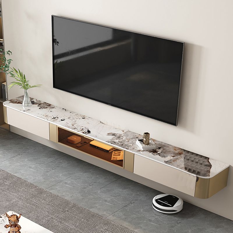 Soporte de TV de almacenamiento de piedra de 8 "de altura Glam Media TV Consola