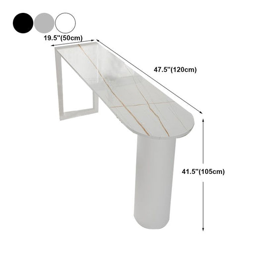 Marble Modern Double pedestal Patio Bar Table Indoor Bistro Bar Height Cocktail Table Clearhalo 'Bar Furniture' 'Bar Tables' 'bar_tables' 'furn' 'furn_bar_tables' 'Furniture' 'furniture_bar_tables' 'Kitchen & Dining Furniture' 1200x1200_15d307bf-70a8-4d1a-a446-886ecca82045