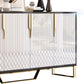 4 Türen Glam Buffet Spiegel Schränke Buffet Sideboard für Wohnzimmer