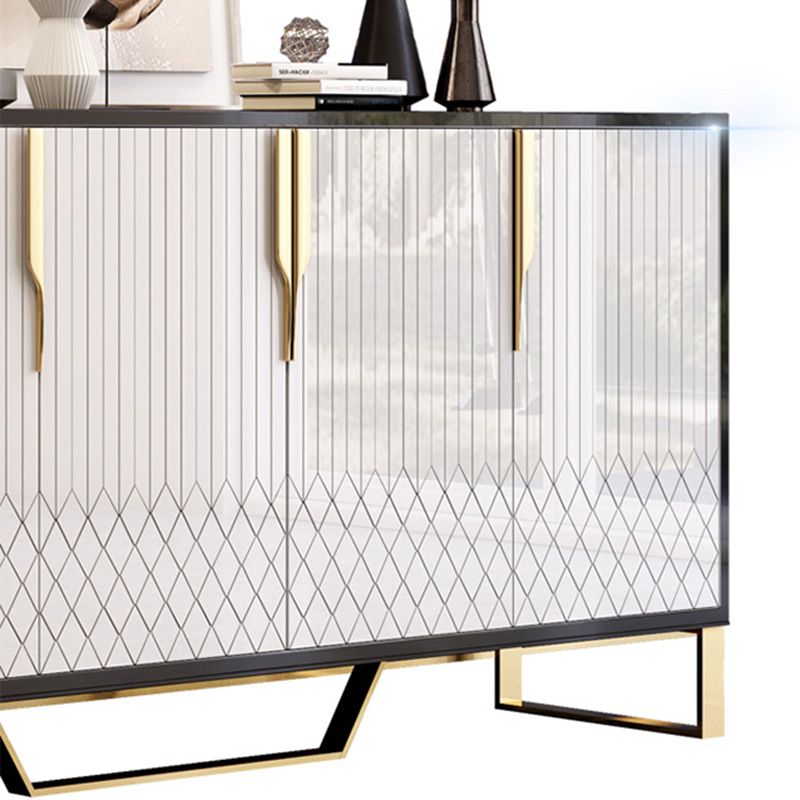 4 Türen Glam Buffet Spiegel Schränke Buffet Sideboard für Wohnzimmer