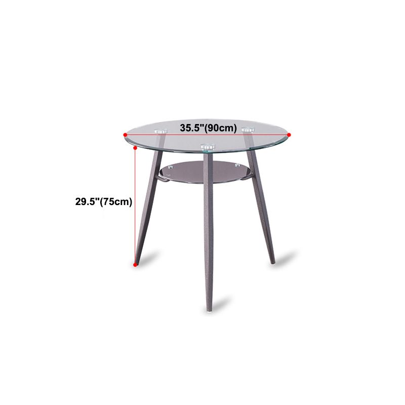 モダンなスタイルの丸い家具透明なガラスダイニングサイトテーブルと三脚ベース