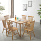 Oak Solid Wood Dining Table Modern Rectangle Dining Table in Natural