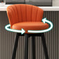 Silla contemporánea del mostrador de la sala de estar de la imitación de cuero de los taburetes de bar de las piernas del metal
