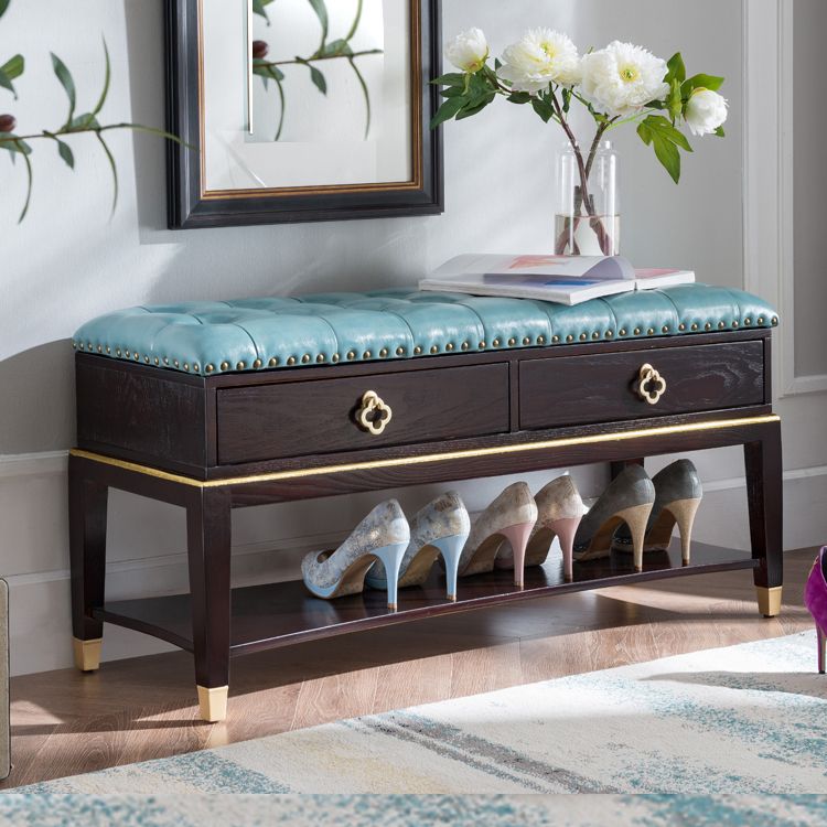 14" W Cushioned Seating Bench Rectangle Shoe Storage Entryway Bench Clearhalo 'Benches' 'Chairs & Seating' 'furn' 'furn_benches' 'Furniture' 'Living Room Furniture' 1200x1200_15d7015b-8405-452d-89c0-efa055915335