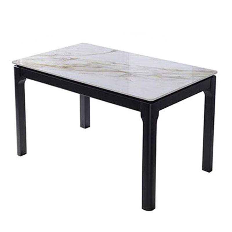 Contemporary Style Sintered Stone Dining Table 4 Legs Wood Base Rectangle Table for Home Clearhalo ' dining_table' 'Dining Tables & Seating' 'Dining Tables' 'furn' 'furn_dining_table' 'Furniture' 'furniture_dining_table' 'Kitchen & Dining Furniture' 'kitchen&dining_furn' 'kitchen' 'kitchen_dining_table' 1200x1200_15da2500-4634-494f-84f5-5780d2a7c0bc