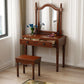 2-Drawers Mirror Table Dressing Table Victorian Solid Wood Make-up Vanity Clearhalo 'Bedroom Furniture' 'furn' 'furn_makeup_vanities' 'Furniture' 'Makeup Vanities' 'makeup_vanities' 1200x1200_15da5011-4b27-4fbe-a074-56c331194794