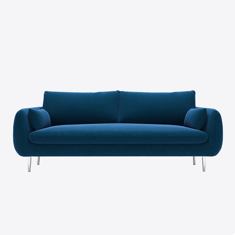 Scandinavian Square Arm Slipcovered Settee Velvet Tight Back Couch Clearhalo 'furn' 'furn_sofas' 'Furniture' 'furniture_sofas' 'Living Room Furniture' 'Sofa' 'sofas' 1200x1200_15db7994-fa44-4e99-ad83-d766b0337f90