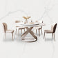 Round Pedestal Table Contemporary Style Stone Dining Site Table with Turntable Clearhalo 'Dining Tables & Seating' 'Dining Tables' 'dining_table' 'furn' 'furn_dining_table' 'Furniture' 'Kitchen & Dining Furniture' 1200x1200_15dd7b81-1423-40af-801b-b1a01c714f28
