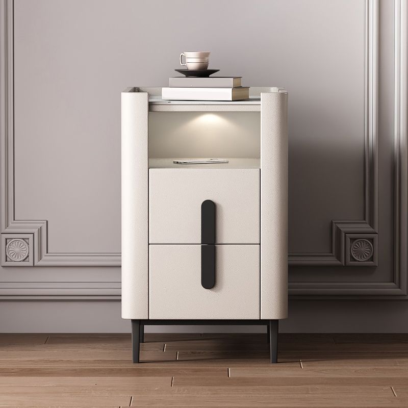 2-drawer Nightstand 21.65" Tall Charging Station Bedside Cabinet Clearhalo 'Bedroom Furniture' 'furn' 'furn_night_stand' 'Furniture' 'night_stand' 'Nightstands' 1200x1200_15dffd26-d64d-4a28-ba0b-31a42e7c0156