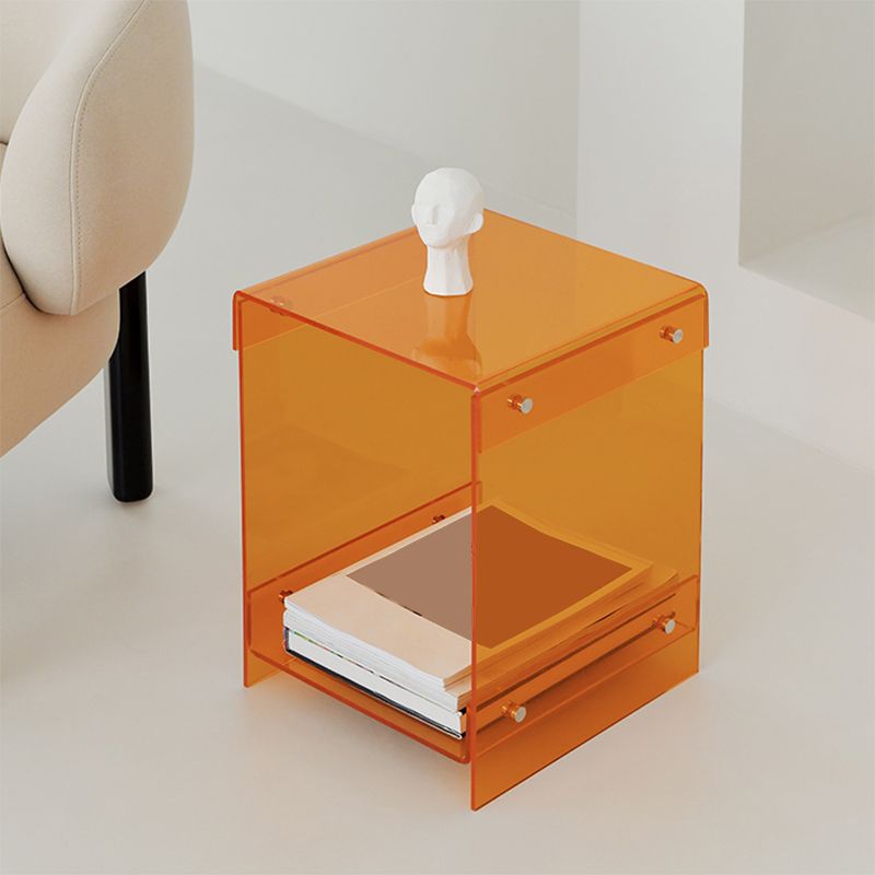 グラムアクセントサイドテーブルアクリル長方形のリビングルームソファサイドアクセントテーブル