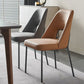 Silla lateral abierta para el hogar de cuero sintético silla de comedor moderna con piernas negras
