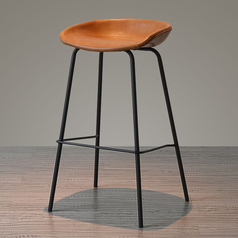 Industrial Iron Distressed Quilted Barstool Indoor Tall Stool with Leather Seat Clearhalo 'Bar Furniture' 'Bar Stools' 'bar_stools' 'furn' 'furn_bar_stools' 'furniture_bar_stools' 'Kitchen & Dining Furniture' 'kitchen&dining_furn' 'kitchen' 'kitchen_furn' Furniture' 1200x1200_15e76e55-7ca8-4838-bcfa-2ba2facbdb3a
