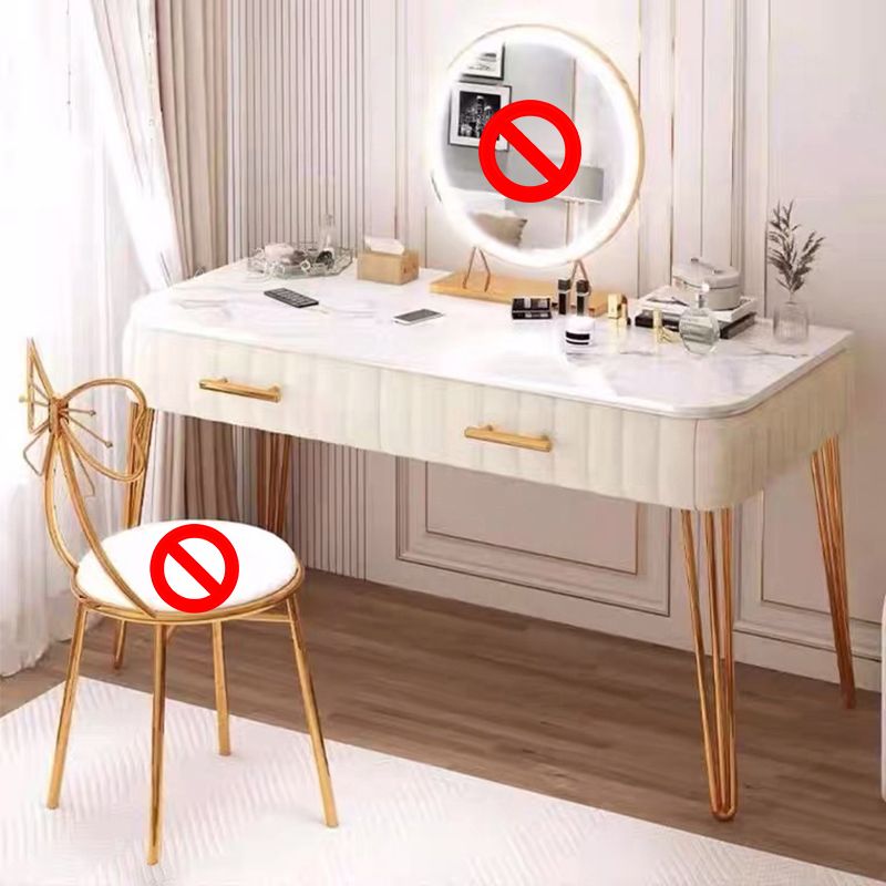 Vanità del trucco top in ardesia con cassetto per camera da letto 29,53 "di altezza