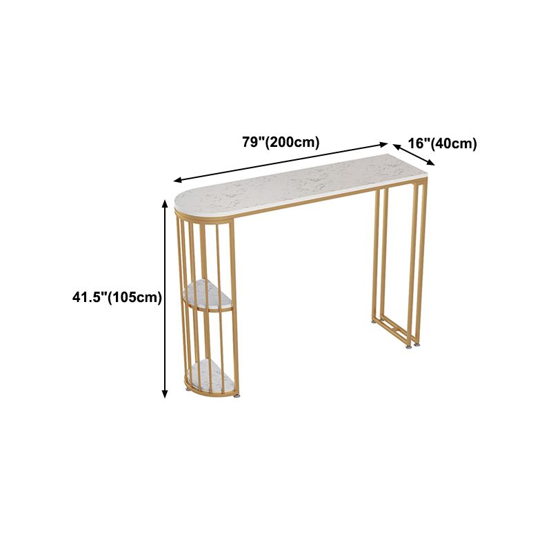 Glam Style Gold Iron Bar Table 41.3"H Marble White Top Bistro Table for Living Room Clearhalo 'Bar Furniture' 'Bar Tables' 'bar_tables' 'Furniture' 'furniture_bar_tables' 'Kitchen & Dining Furniture' 'kitchen&dining_furn' 'kitchen' 1200x1200_15e8a1ba-bf05-46ee-9251-6d1797180a07