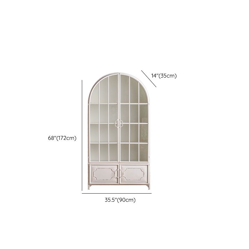 Industrial Style Solid Wood Chest Glass Paned Distressed Accent Cabinet