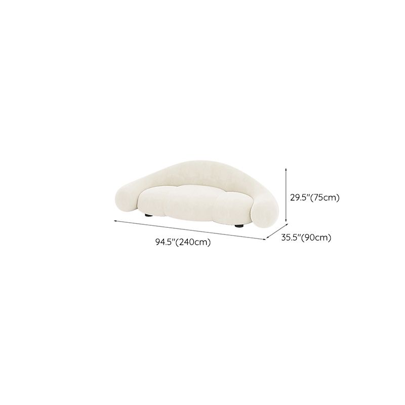 現代的な白い座席クッションリビングルームの湾曲したセッティー