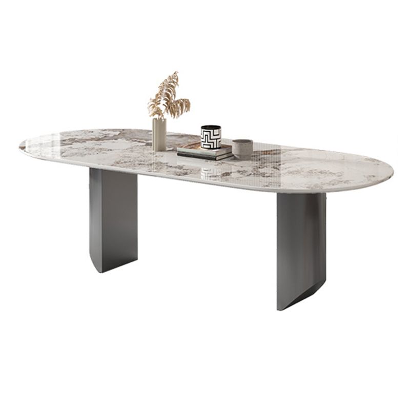 Mesa de cocina Simplicity Mesa de comedor con pedestal doble de piedra sinterizada