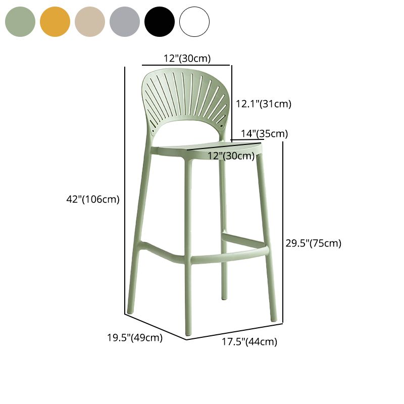 29.53" Plastic Scandinavian Kitchen Dining Room Armless Stool Low Back Bar Stool Clearhalo 'Bar Furniture' 'Bar Stools' 'bar_stools' 'furniture_bar_stools' 'Kitchen & Dining Furniture' 'kitchen&dining_furn' 'kitchen' 'kitchen_furn' Furniture' 1200x1200_15ee78df-8293-4b23-b89f-50fabd85b965