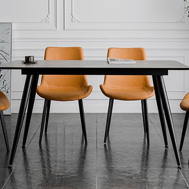 Nordic Style Metal Dining Side Chair Armless Dining Side Chair for Kitchen Clearhalo ' kitchen&dining_furn' 'Dining Chairs' 'Dining Tables & Seating' 'dining_chair' 'furn' 'furn_dining_chair' 'Furniture' 'furniture_dining_chair' 'Kitchen & Dining Furniture' 'kitchen' 1200x1200_15ef7488-9f5d-49c6-8b3c-cdcacb228c1b