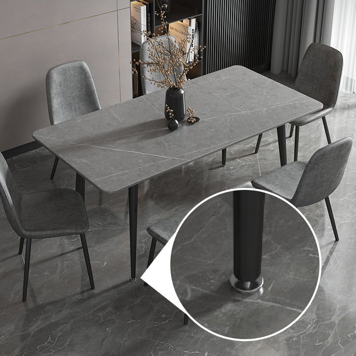Stone Top Dining Table Industrial 4 Legs  Dining Table for Dining Room