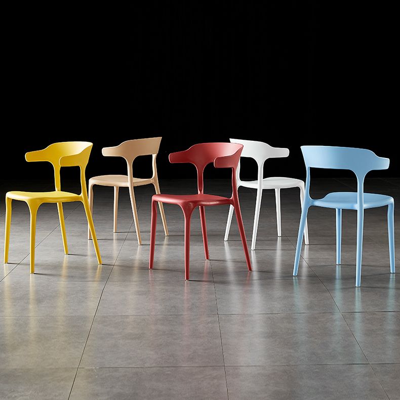 Contemporary Side Chair Stacking Dining Colorful Plastic Armless Chairs for Dining Room Clearhalo ' kitchen&dining_furn' 'Dining Chairs' 'Dining Tables & Seating' 'dining_chair' 'furn' 'furn_dining_chair' 'Furniture' 'furniture_dining_chair' 'Kitchen & Dining Furniture' 'kitchen' 1200x1200_15efa3b2-e334-4dd7-ba1b-a39afc1f68bc