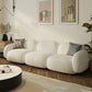 Contemporary 29.52" H White Wool Square Arm Sofa for Living Room