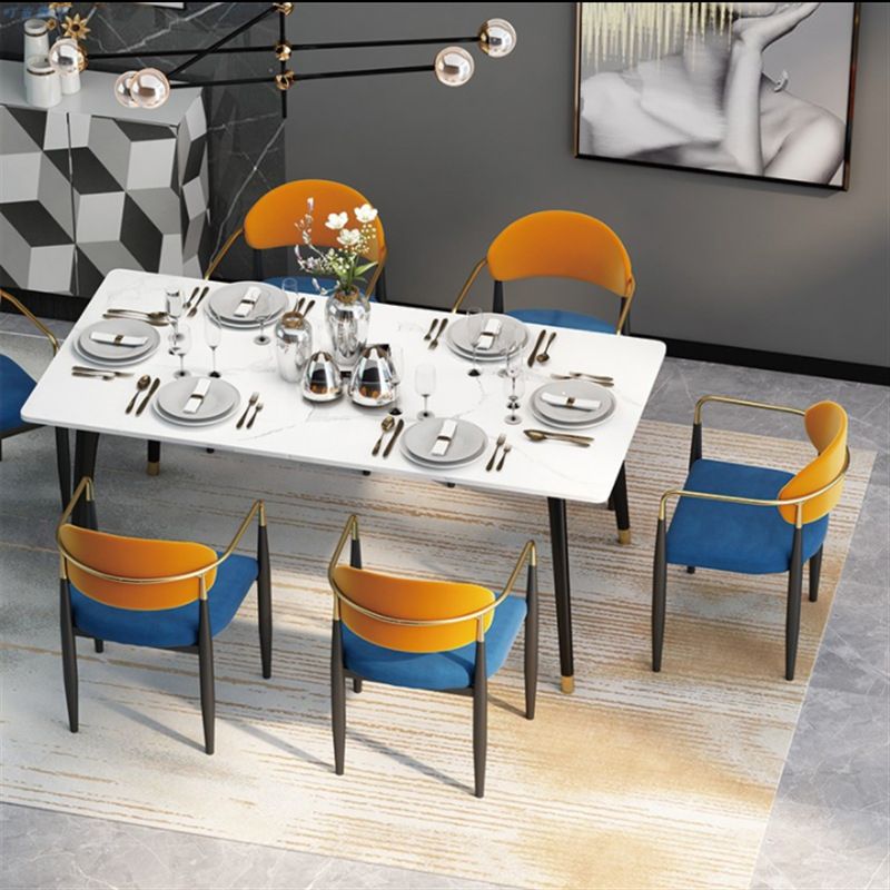 Scandinavian Style Metal Chairs Set Kitchen Dining Room Open Back Arm Chair Clearhalo ' kitchen&dining_furn' 'Dining Chairs' 'Dining Tables & Seating' 'dining_chair' 'furn' 'furn_dining_chair' 'Furniture' 'furniture_dining_chair' 'Kitchen & Dining Furniture' 'kitchen' 1200x1200_15f15d4b-acb6-4f00-9d86-37e42fa54909