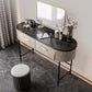 2 Storage Drawers Dresser with Mirror & Padded Stool Contemporary Stone Top Vanity Clearhalo 'Bedroom Furniture' 'furn' 'furn_makeup_vanities' 'Furniture' 'Makeup Vanities' 'makeup_vanities' 1200x1200_15f1d771-628f-4edc-8a6e-0848c9619494