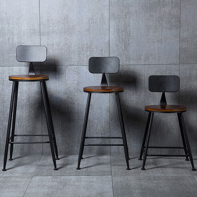 Indoor Industrial Style Wood Top Barstool Metal 4 Legs Bar Stool with Pedal Clearhalo 'Bar Furniture' 'Bar Stools' 'bar_stools' 'furn' 'furn_bar_stools' 'Furniture' 'Kitchen & Dining Furniture' 1200x1200_15f2e344-83da-44a6-90d2-49a2260e8ae2