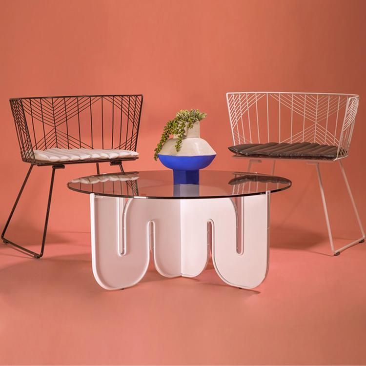 Acrylronde salontafel Duidelijke cocktailtafel voor woonkamer