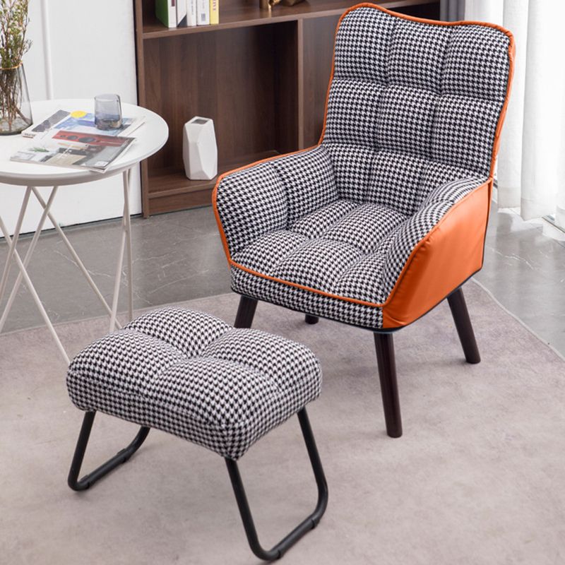 PU Leather Arm Chair 30.70" L x 20.86" W x 39.37" H Biscuit Back Accent Armchair Clearhalo 'Accent Chairs' 'accent_chairs' 'Chairs & Seating' 'furn' 'furn_accent_chairs' 'Furniture' 'Living Room Furniture' 1200x1200_15f3b681-61b1-44e2-83d7-a81b4250c114