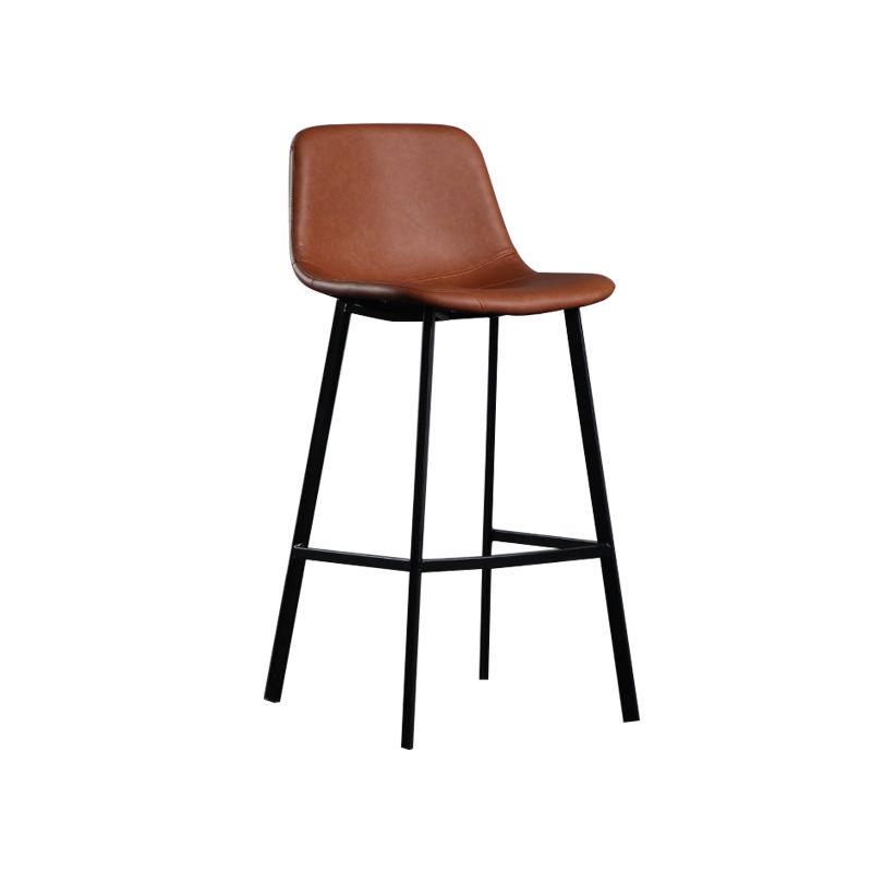 Scandinavian Footrest Reception Stool Matte Finish Faux Leather Barstool Clearhalo 'Bar Furniture' 'Bar Stools' 'bar_stools' 'Furniture' 'furniture_bar_stools' 'Kitchen & Dining Furniture' 1200x1200_15f3b775-e467-451e-8822-550b3d63a5ac