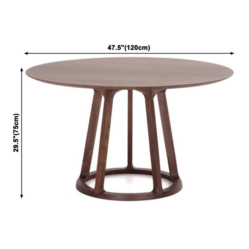 Round Solid Wood Brown Tone Dining Table Modern Pedestal Table for Dining Room Clearhalo ' dining_table' 'Dining Tables & Seating' 'Dining Tables' 'furn' 'furn_dining_table' 'Furniture' 'furniture_dining_table' 'Kitchen & Dining Furniture' 'kitchen&dining_furn' 'kitchen' 'kitchen_dining_table' 1200x1200_15f54237-8e1e-427d-bcca-ca1744f77249