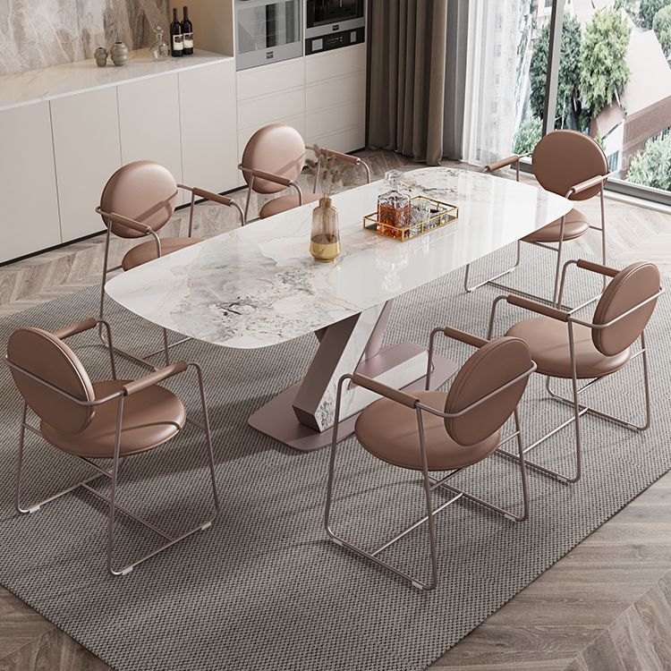 Nordic 1/4/5/7 Pieces Rectangle Dining Set Sintered Stone Top Dinette Table Set Clearhalo 'Dining Room Sets' 'Dining Tables & Seating' 'dining_room_set' 'furn' 'furn_dining_room_set' 'Furniture' 'Kitchen & Dining Furniture' 1200x1200_15f59aa9-7038-44c1-8182-5405c410fafd