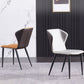 Contemporary Dining and Accent Chairs Matte Finish Leather Curved Wingback Side Chair Clearhalo 'Dining Chairs' 'Dining Tables & Seating' 'dining_chair' 'furn' 'furn_dining_chair' 'Furniture' 'Kitchen & Dining Furniture' 1200x1200_15f5cda2-6609-40e4-ab46-18789ba00ac5