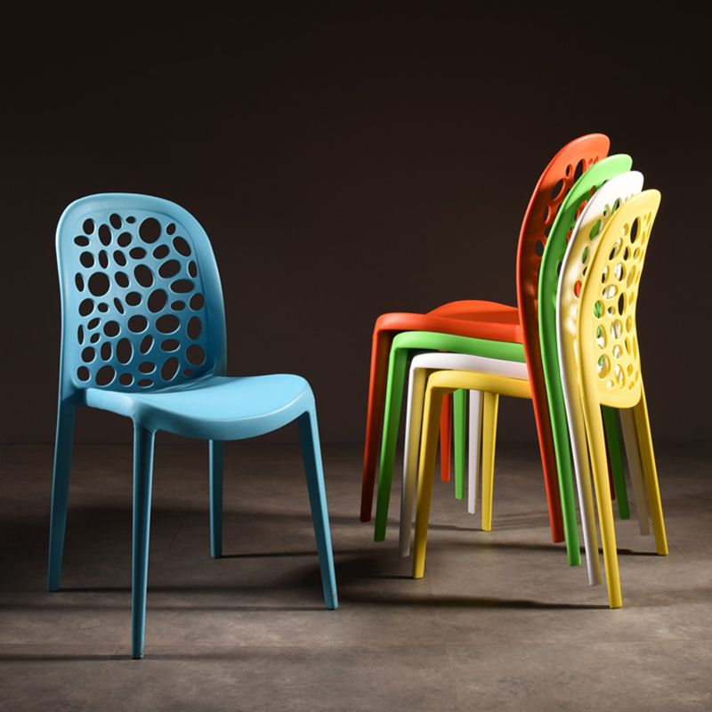 Contemporary Style Plastic Dining Chair Armless Dining Side Chair for Kitchen (Set of 4) Clearhalo ' kitchen&dining_furn' 'Dining Chairs' 'Dining Tables & Seating' 'dining_chair' 'furn' 'furn_dining_chair' 'Furniture' 'furniture_dining_chair' 'Kitchen & Dining Furniture' 'kitchen' 1200x1200_15f690a9-23e2-4ded-abcf-bcdfd274a766