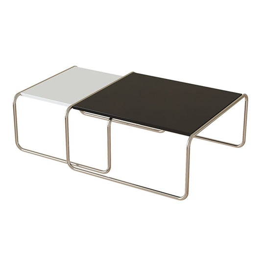 Sled 2 Nesting Coffee Table Modern Glass Coffee Table in Black and White Clearhalo 'Coffee & Accent Tables' 'Coffee Tables' 'coffee_tables' 'furn' 'furn_coffee_tables' 'Furniture' 'furniture_coffee_tables' 'Living Room Furniture' 1200x1200_15f6dfab-1193-40f2-9386-56cc1562ddc0