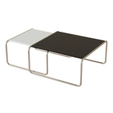 Sled 2 Nesting Coffee Table Modern Glass Coffee Table in Black and White Clearhalo 'Coffee & Accent Tables' 'Coffee Tables' 'coffee_tables' 'furn' 'furn_coffee_tables' 'Furniture' 'furniture_coffee_tables' 'Living Room Furniture' 1200x1200_15f6dfab-1193-40f2-9386-56cc1562ddc0