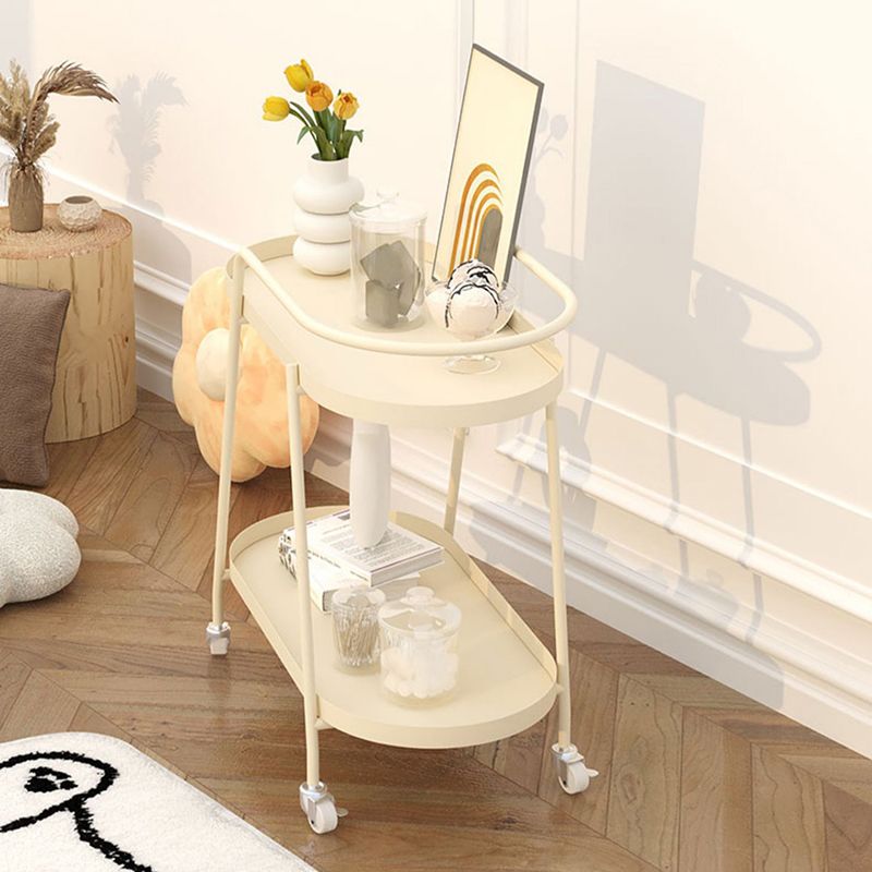 2-Tier Metal Side Table with Casters 22.8" Tall Tray Top End Table Clearhalo 'Coffee & Accent Tables' 'End & Side Tables' 'end_side_tables' 'furn' 'furn_end_side_tables' 'Furniture' 'Living Room Furniture' 1200x1200_15f70ca9-e8ec-423a-9ff9-84db5008c051