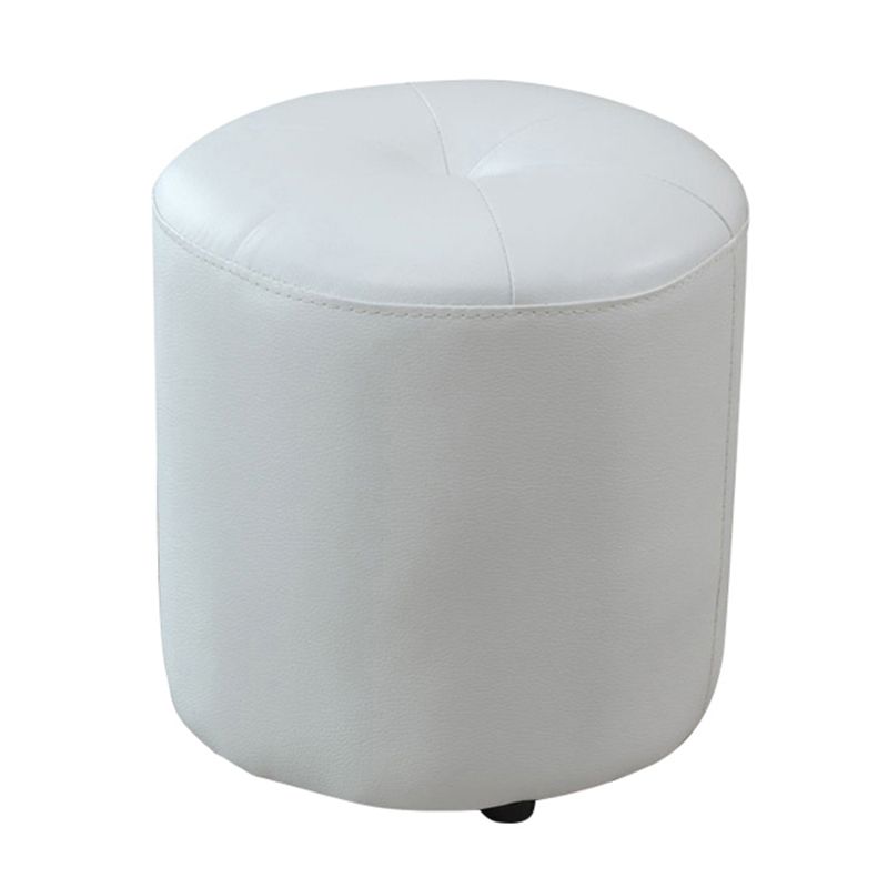 Classic Round Ottoman Pure Color Genuine Leather Water Resistant Ottoman Stool Clearhalo 'furn' 'furn_ottomans_poufs' 'Furniture' 'Living Room Furniture' 'Ottomans & Poufs' 'ottomans_poufs' 1200x1200_15f795ba-aac3-4386-b481-b1b97e52138c
