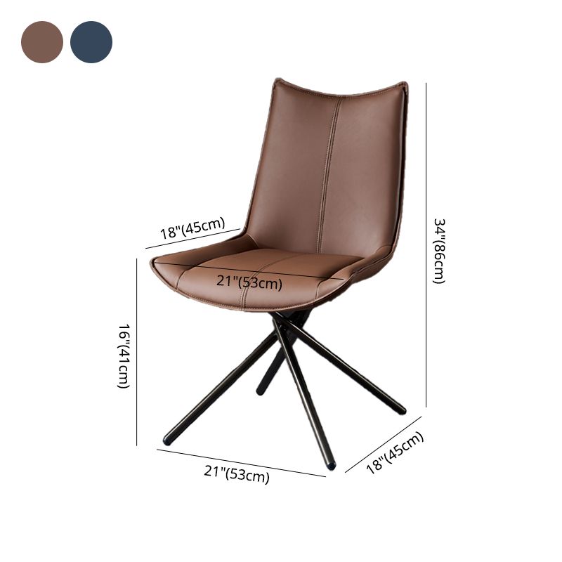 Modern Leather Home Side Chair Solid Back Dining Chair (Set of 2) Clearhalo ' kitchen&dining_furn' 'Dining Chairs' 'Dining Tables & Seating' 'dining_chair' 'furn' 'furn_dining_chair' 'Furniture' 'furniture_dining_chair' 'Kitchen & Dining Furniture' 'kitchen' 1200x1200_15f7ad31-b2a1-4590-a328-379cec1787c2