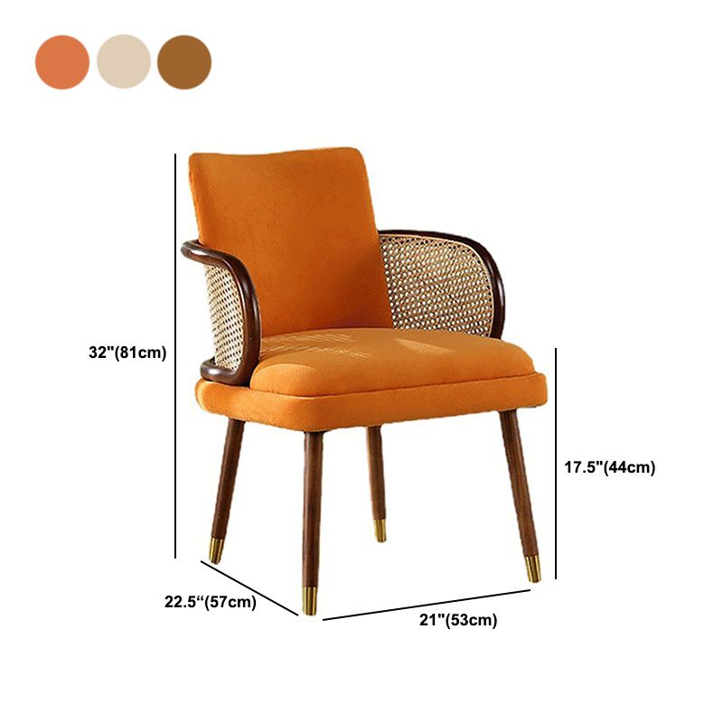 Traditional Style Dining Chair Upholstered Solid Wood Dining Armchair for Home