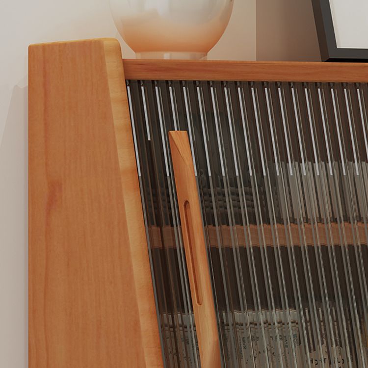 Servidor buffet de madera sólida de pino con puertas de vidrio servidor comedor moderno