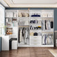 White Armoire Artificial Wood Wardrobe with Drawers and Clothes Rails Storage Cabinet