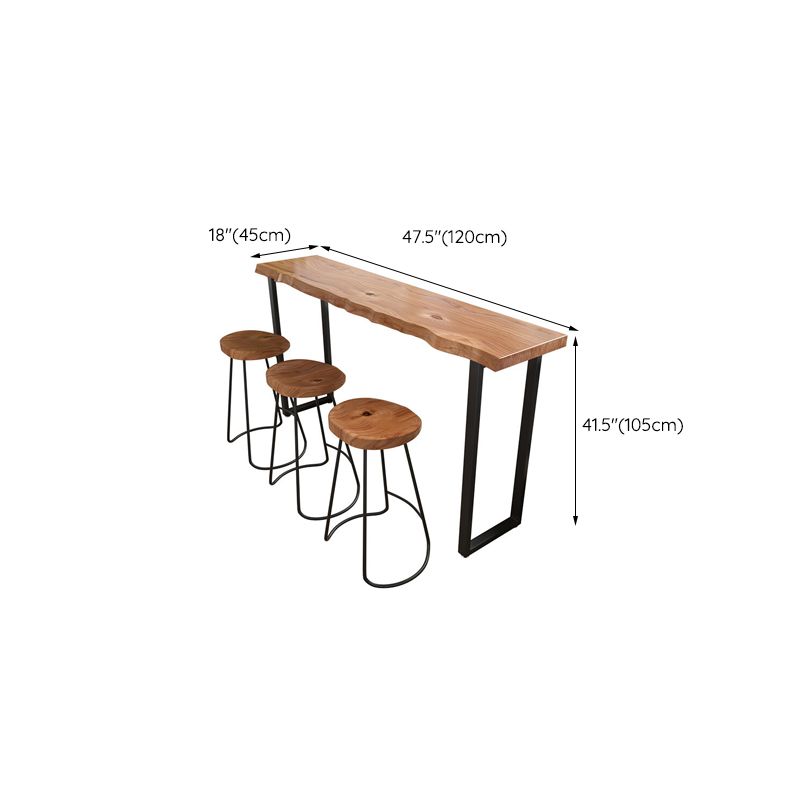 Mesa de Bar moderna, mesa de Pub de madera maciza de hierro negro con pedestal doble para Patio
