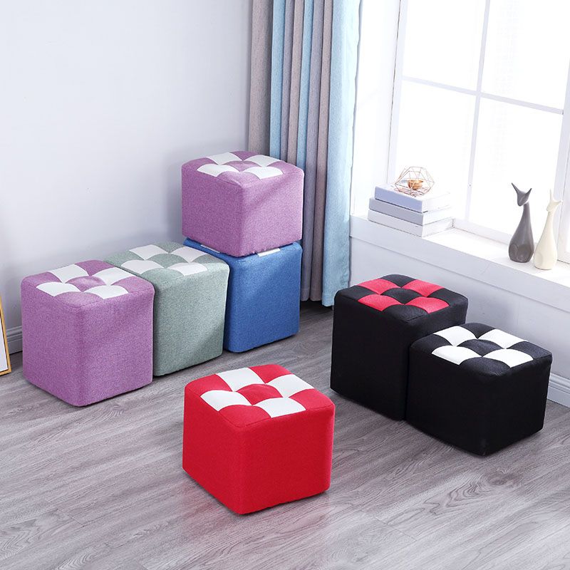 Modern Square Pouf Wooden Frame Cotton Pouf for Drawing Room Clearhalo 'furn' 'furn_ottomans_poufs' 'Furniture' 'Living Room Furniture' 'Ottomans & Poufs' 'ottomans_poufs' 1200x1200_15ff9d73-3cbc-48b4-b1e4-679b783cbfdb