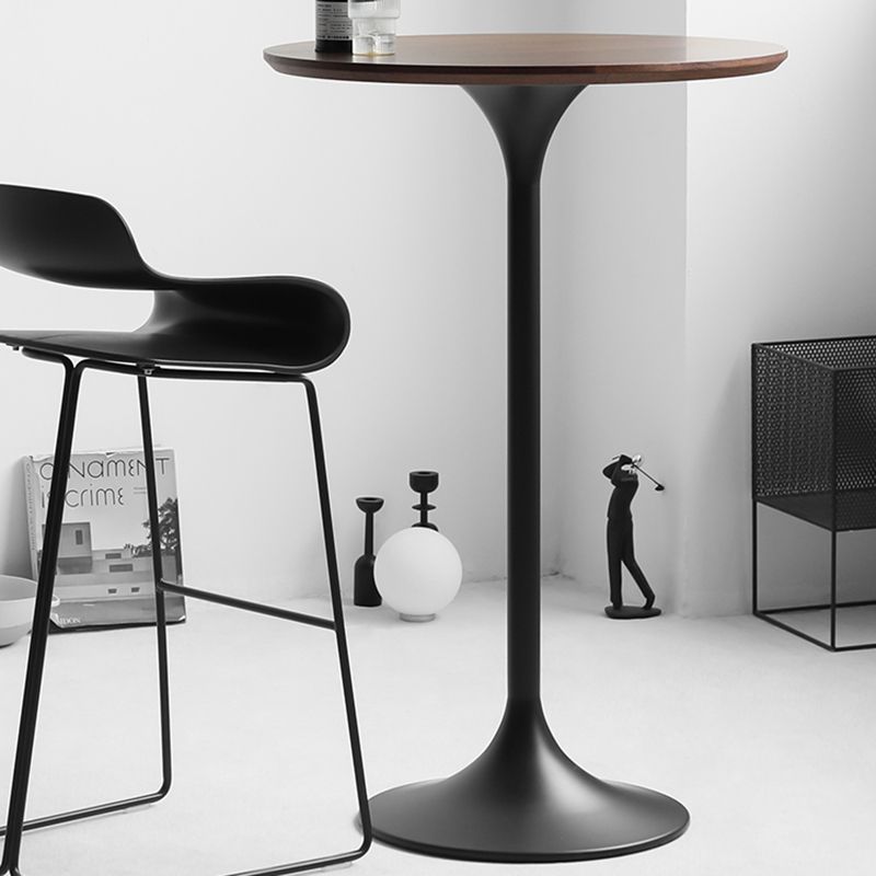 Contemporary Round Bar Height Table Metal Pedestal Bar Table for Cafe and Breakroom Clearhalo 'Bar Furniture' 'Bar Tables' 'bar_tables' 'furn' 'furn_bar_tables' 'Furniture' 'Kitchen & Dining Furniture' 1200x1200_16002b6e-b70f-4218-a258-08cc3f3eb9ac